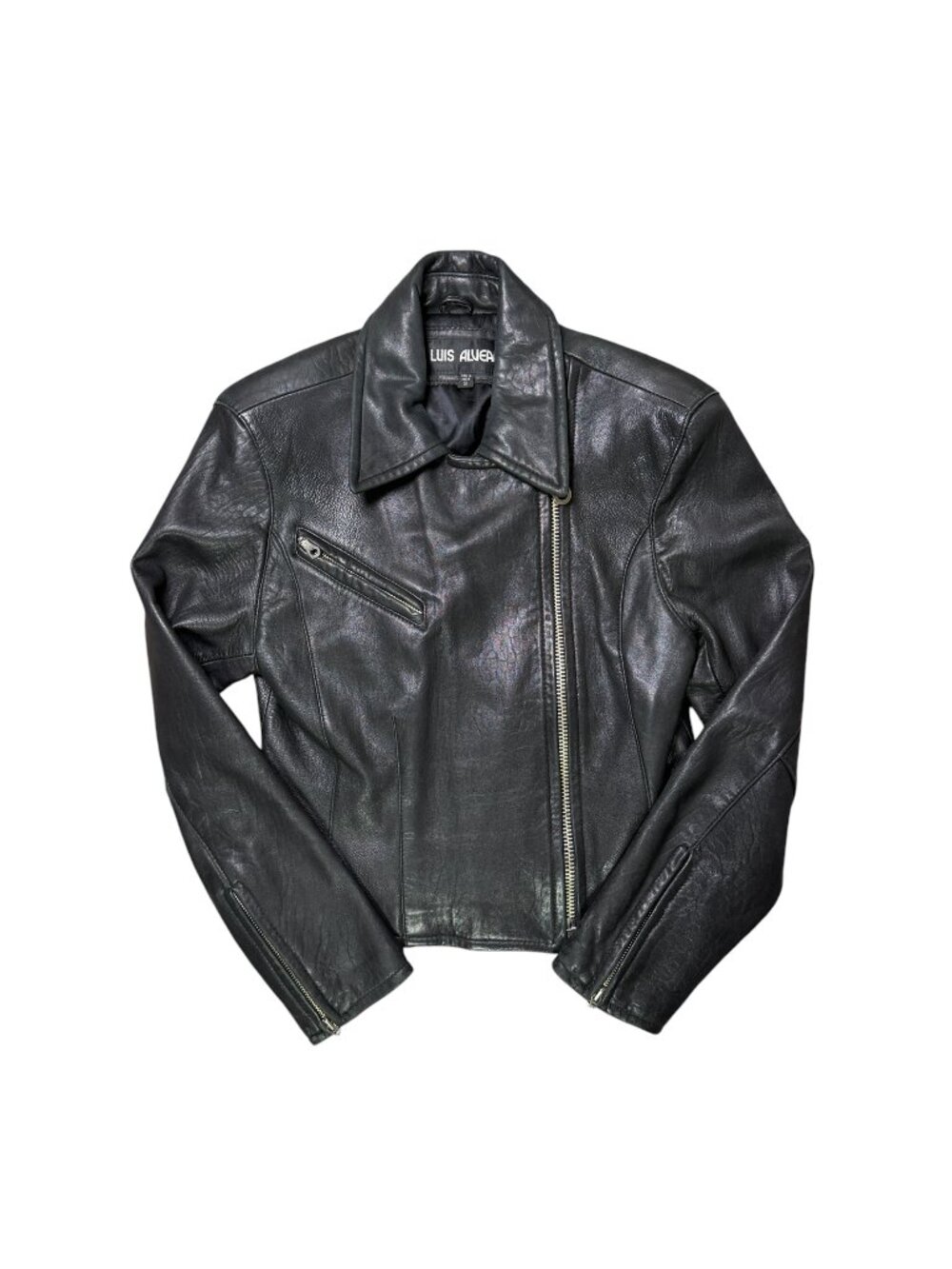 Vintage Luis Alvear Genuine Leather Moto Biker Jacket Women’s Small S